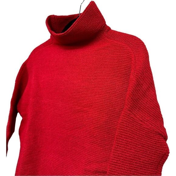 NWOT RDI Cozy Mock Neck Dolman Pullover Red Chunky Knit Sweater - Picture 4 of 7